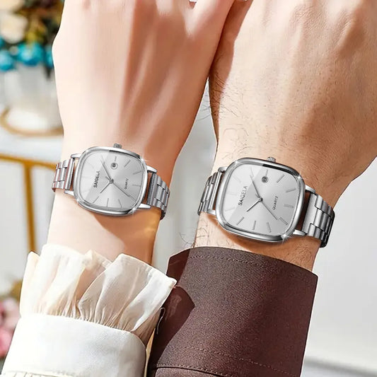Luxury Square Dial Couple’s Watch Set