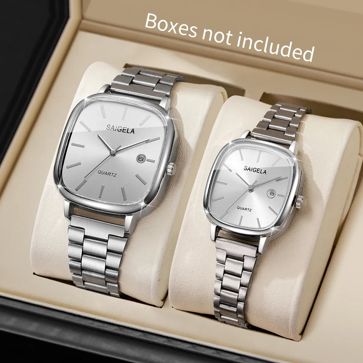 Luxury Square Dial Couple’s Watch Set