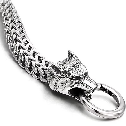 Lion Head Stainless Steel Chain Bracelet