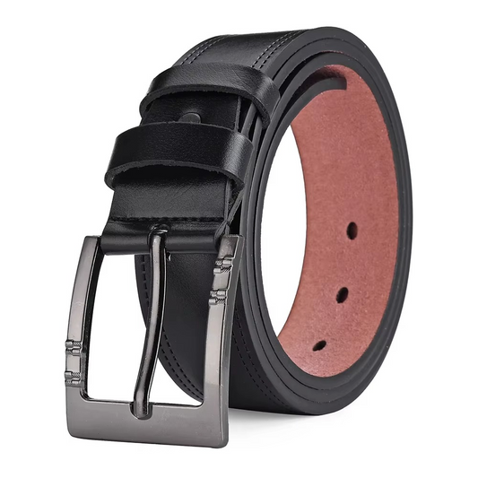 Men’s Premium Leather-Style Classic Buckle Belt