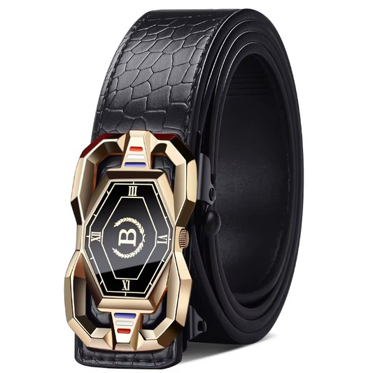 Crocodile-Pattern Men’s Belt