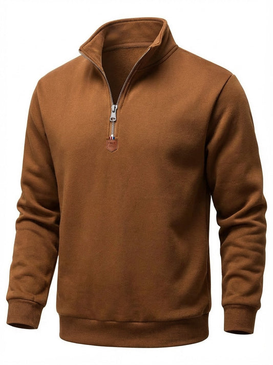 Men’s Winter Fleece Half-Zip Pullover – Warm Stand Collar Sweatshirt