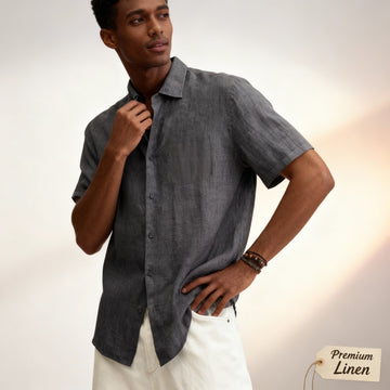 Men’s Premium Cotton-Linen Short-Sleeve Shirt