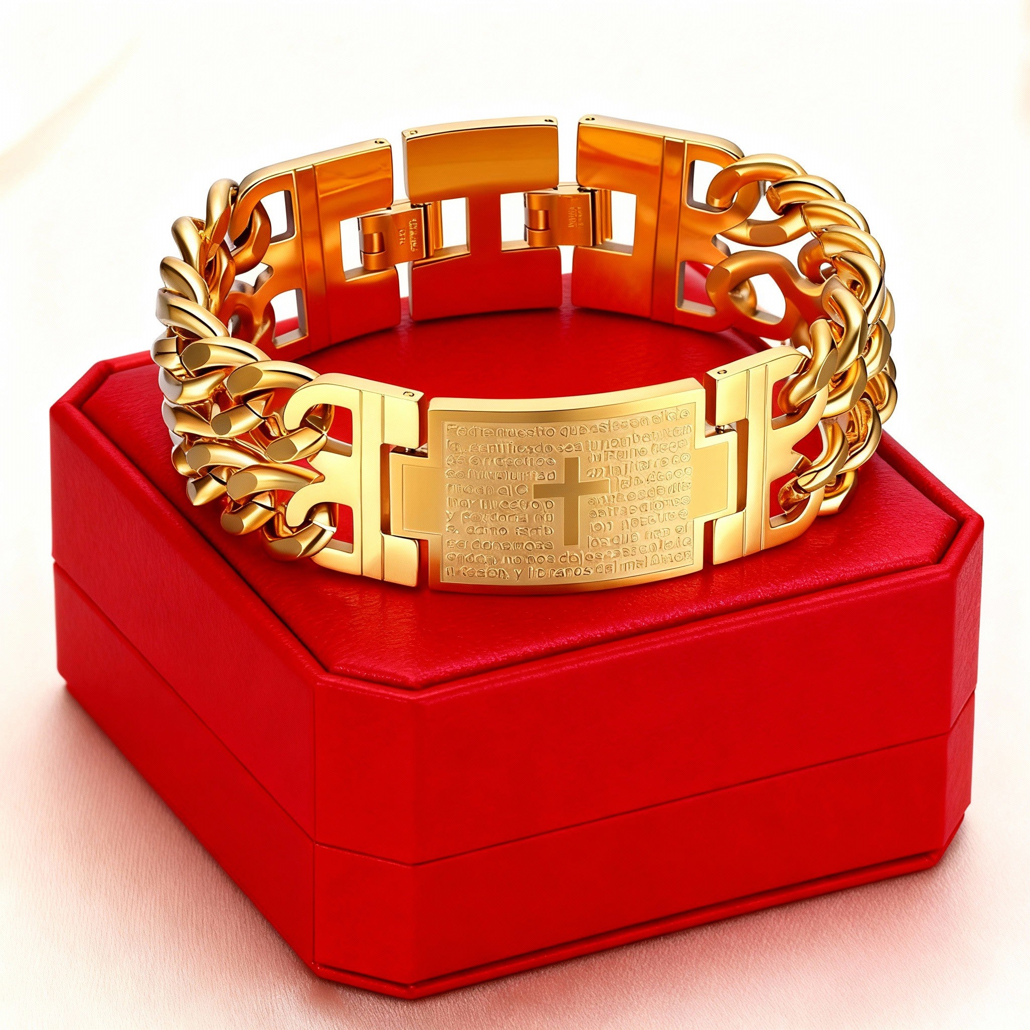 Luxury Cuban Cross Stainless Steel Bracelet