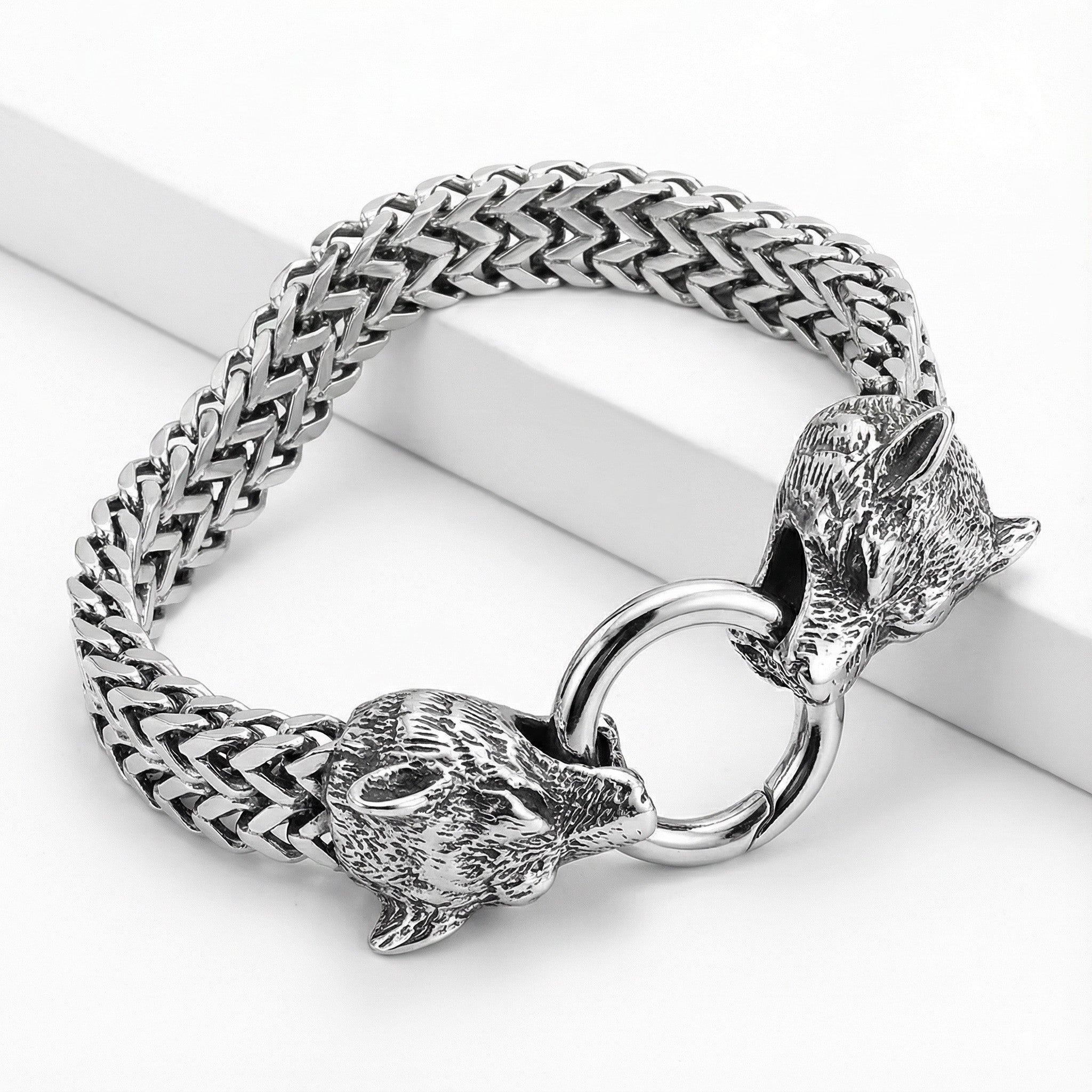 Lion Head Stainless Steel Chain Bracelet