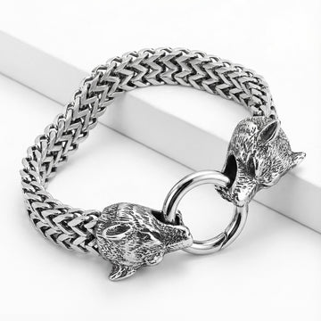 Lion Head Stainless Steel Chain Bracelet