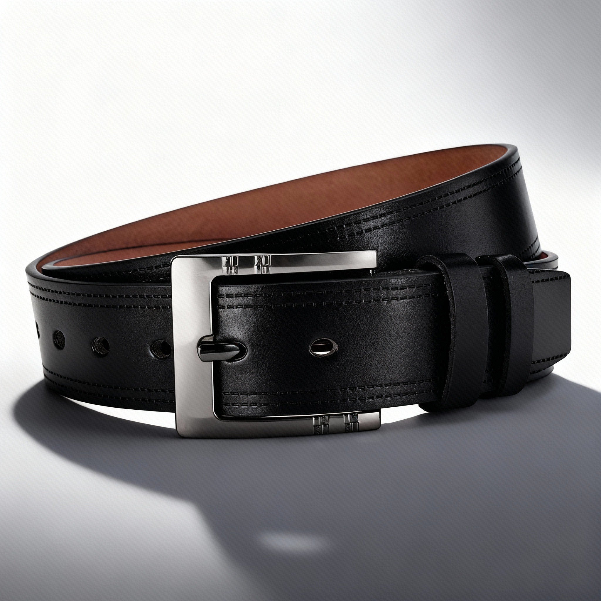 Men’s Premium Leather-Style Classic Buckle Belt