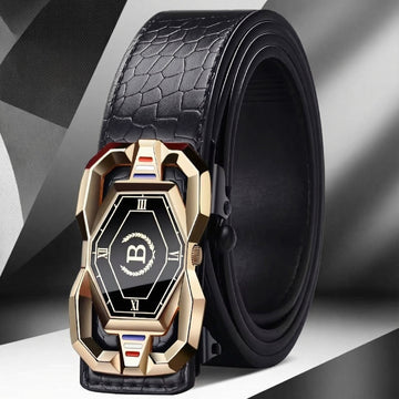 Crocodile-Pattern Men’s Belt